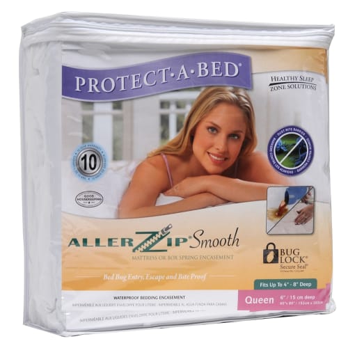 Protect-A-Bed AllerZip Smooth Flippable Waterproof Encasement, Fits Full 13-16" depth, 54x75x13